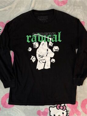 Superrr Radical Black Long Sleeve Graphic Tee